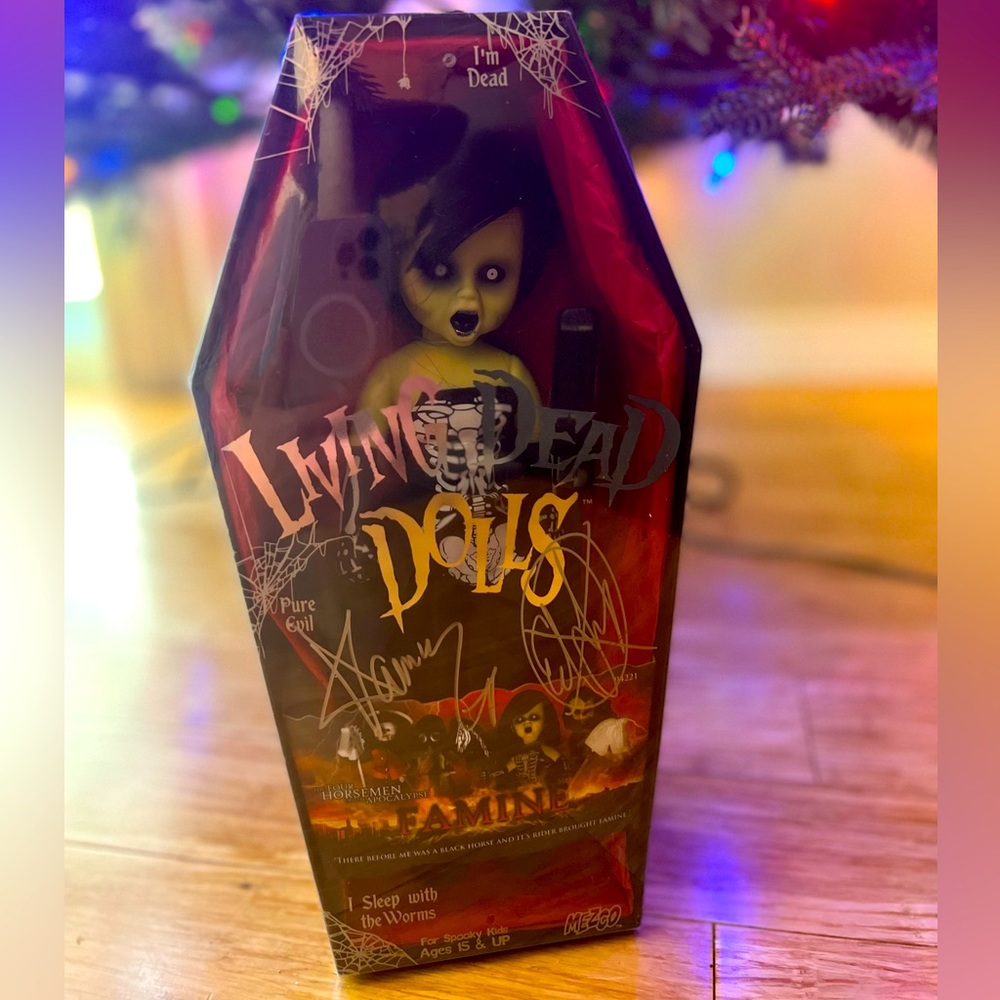 NIB Living Dead Doll “Famine” - signed by creators Ed Long and Damien Glonek